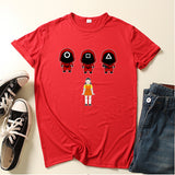 Squid Game Costume 2D Digital Creative Printing Casual Short Sleeve T-shirt