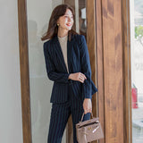 Interview Suit Women Autumn Striped Suit Women's Suit Pants Suit