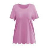 Coachella Music Festival Outfits Fashion Women's Wear round Neck Pullover Loose Short Sleeve T-shirt Casual Top