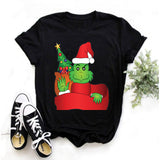 Men and Women Grinch Shirt Christmas Grinch Pattern T-shirt