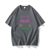 Nasa T Shirt Short Sleeve Men'S Summer Loose Top Versatile Couple Wear Half Sleeve