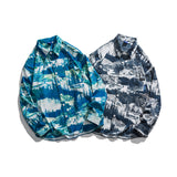 Man Fall Outfis Autumn Creative Printing Long Sleeve Shirt Boys Loose Oversize Outerwear Shirt