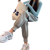 Grey Sweatpants Gray Sports Pants Female Spring and Autumn Loose