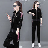 Velour Tracksuit Spring and Autumn Fashion Slimming Large Size Sweater Casual Running Clothes Two-Piece Set