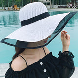 Big Hats Hat Female Summer Sun Protection Sunshade Big Brim Straw Hat Beach Hat