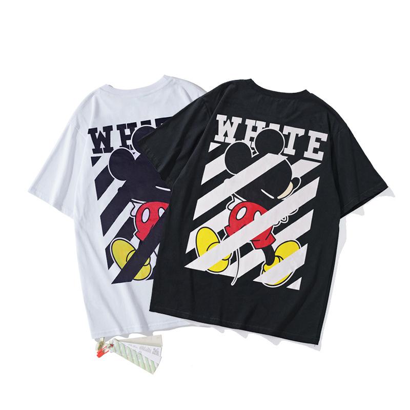 Off White T Shirt Cartoon Arrow Short Sleeve Summer Men And Women Couple Loose Casual Half Sleeves Tshirt Owt