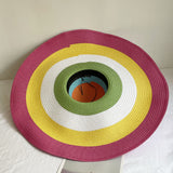 Summer Hats Rainbow Striped Hat Children Sun Protection Hat Beach Sun Hat