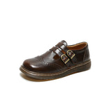 Mary Jane Shoes Summer Thin Flat Round Toe Leather Shoes Women