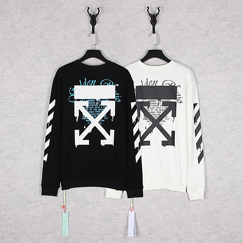 Off White Sweatshirt Round Neck Sweater Back Arrow Men And Women Owt