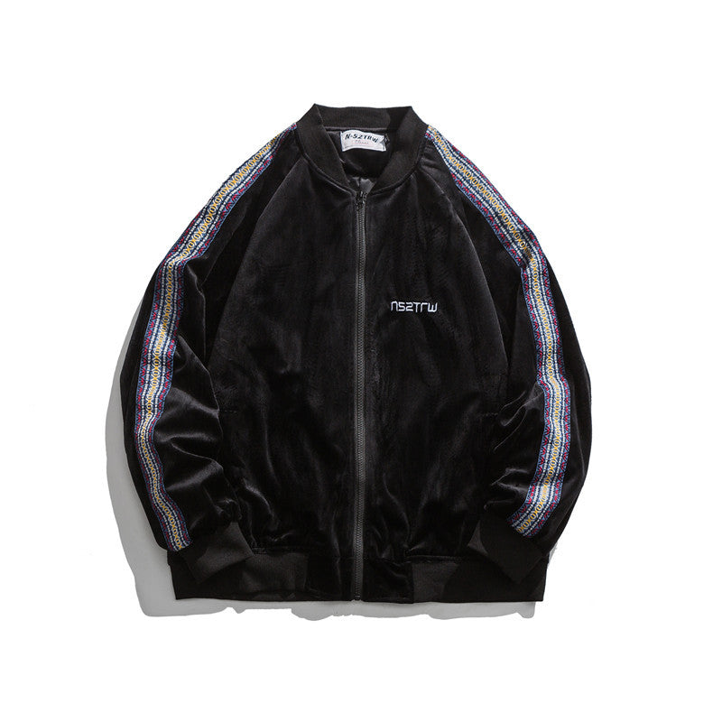 Man Fall Outfis Contrast Color Casual Jacket Loose Sports Jacket