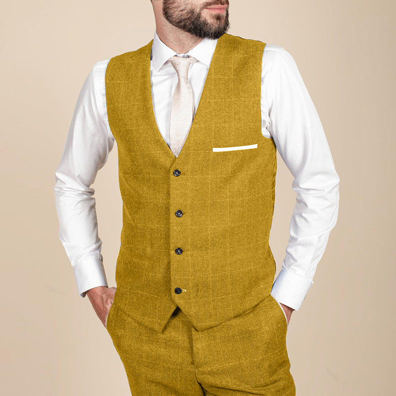Mens Dress Vests Men's Autumn and Winter Vest Vest Male V-neck Slim Fit