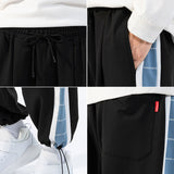 Grey Sweatpants plus Size Men's Clothing Spring Trousers Stretch Ankle-Tied Pants