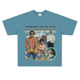 Film Star T Shirt Summer Loose Heavy round Neck Street T-shirt Men and Women