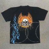 Rave Outfits Men T Shirt round Neck Short Sleeve Fashion Print