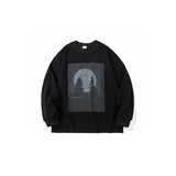 Man Fall Outfits Printed Long-Sleeved T-shirt Men's and Women's Loose Long-Sleeved T-shirt