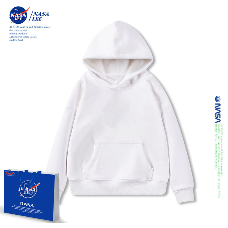 Nasa Children Hoodie Nasa Autumn And Winter Hooded Sweater Children'S Clothing Pure Color Thickened