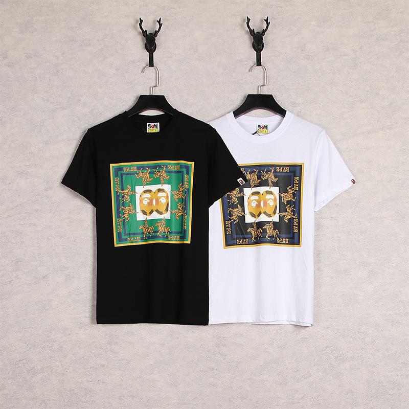 Bathing Ape T Shirt Cartoon Round Neck Summer Printing Plus Size Short-Sleeved Casual T-shirt