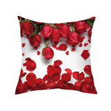 Valentine's Day Pillow Covers 4 Piece Random Styles Together, Printed Couple Love Love Heart Flowers Back Cushion