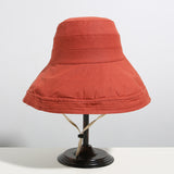 Women Bucket Hat Double-Sided Color Matching Fisherman Big Brim Sunshade