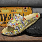 Mens Slide Slippers Men'S Slippers One-Word Sandals Home Shoes