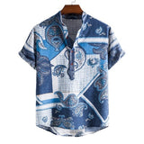 Camp Collar Shirt Ethnic Print