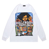 Man Fall Outfits Portrait Printing Long-Sleeved Sweater Top for Men and Women