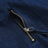 Men Denim Jackets Color Stitching Stand-Collar Denim Jacket Vintage