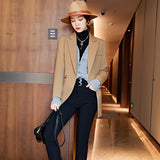 Interview Suit Women Khaki Blazer Women Spring and Autumn Leisure Top