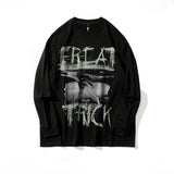 Man Fall Outfits Letter Printed round Neck Long Sleeve Sweater Men's T-shirt