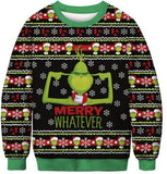 Men and Women Grinch Sweater Christmas Printed Crew Neck Sweatshirt Loose Couple