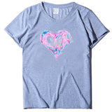 Valentine's Day T Shirt Short Sleeve Heart Printing Casual Summer Top