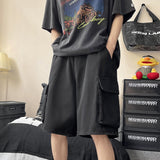 Men Denim Shorts Workwear Denim Shorts Men's Summer Korean Style Ins Fashion Brand