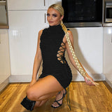 Music Festivals Rave Outfits Dress Spring and Summer Women's Clothing Fashion round Neck Slim Dress