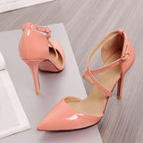 White Strappy Heels Spring/Summer Fashion Pointed Toe Pumps Silver High Heels