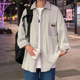 Men Jackets 3/4 Sleeve Shirt Loose Casual