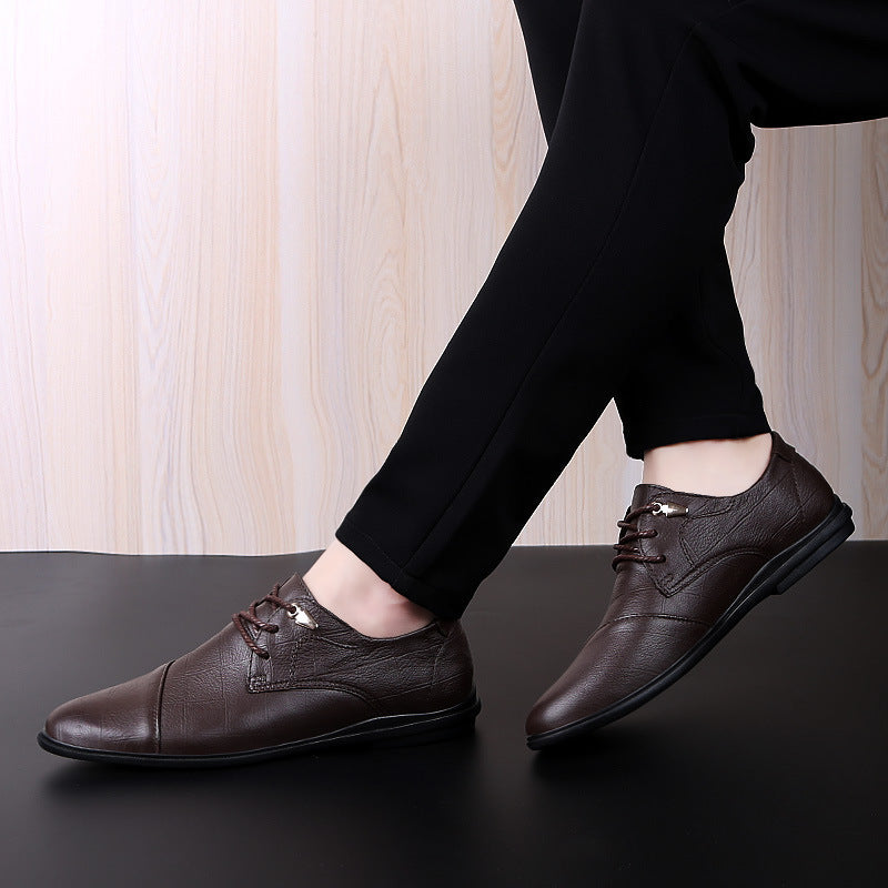 Men's Dress Shoes Classic Leather Oxfords Casual Cushioned Loafer Summer Men's Shoes Soft Bottom Men's Business Casual Shoes