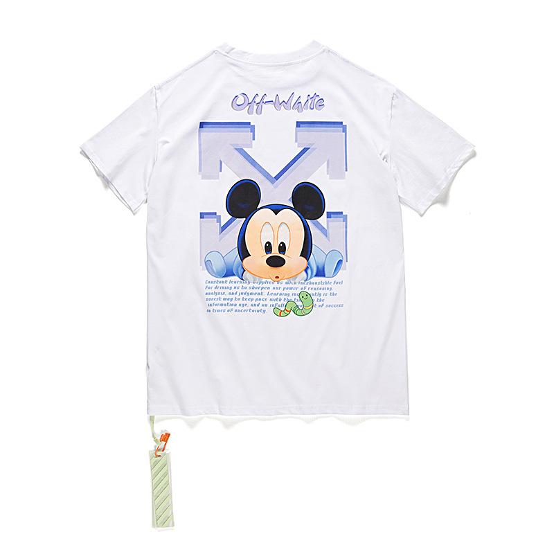 Off White T Shirt Off Cartoon Mickey Short Sleeve Tshirt Male And Female Couples Wear Owt