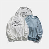Crew Neck Sweatshirts for Men Men's Clothing | Autumn Retro Printed Crew Neck Sweatshirt Top