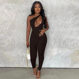 Women's Summer High Waist Tight Sleeveless Casual Sports Jumpsuit