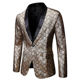 Men Prom Outfits Bronzing Printed