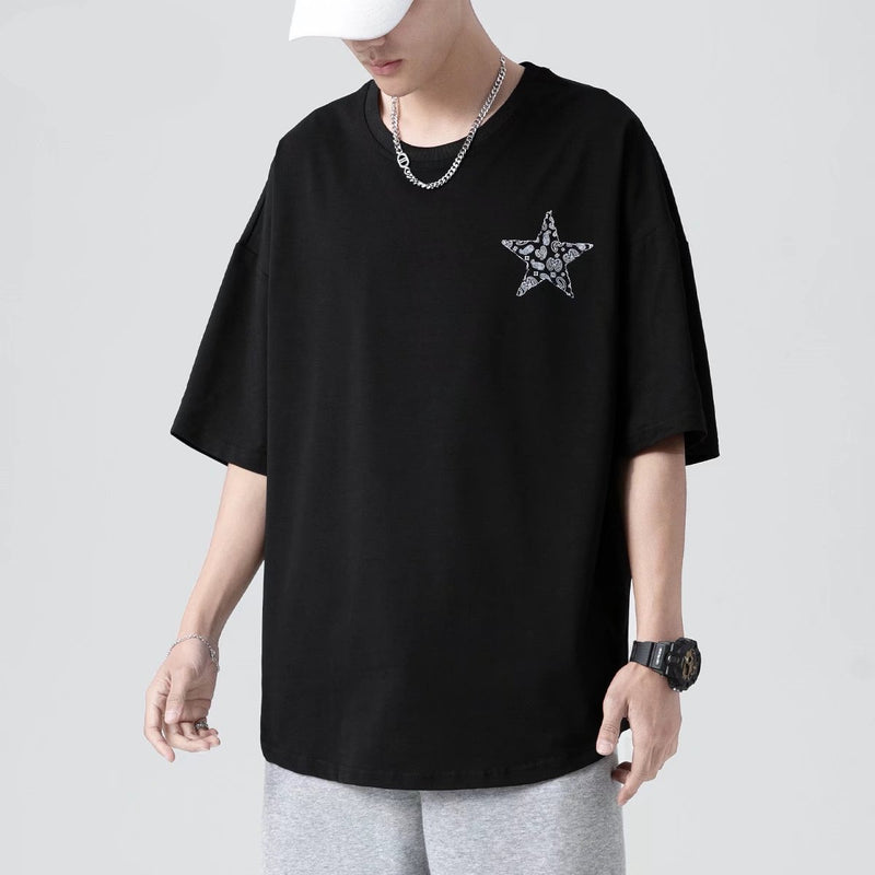 Men T-shirt Printed Half Sleeve Loose