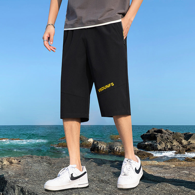 Men White Shorts Men's Summer Loose Leisure Sports Shorts