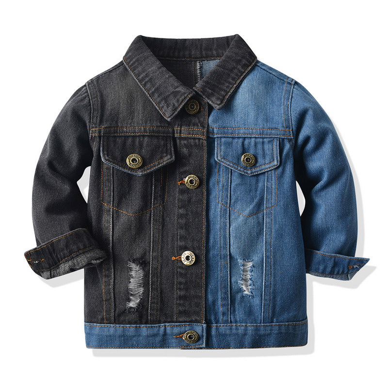 Children Jean Jackets Spring Color Matching Fashion Denim Jacket Casual Children's Clothing