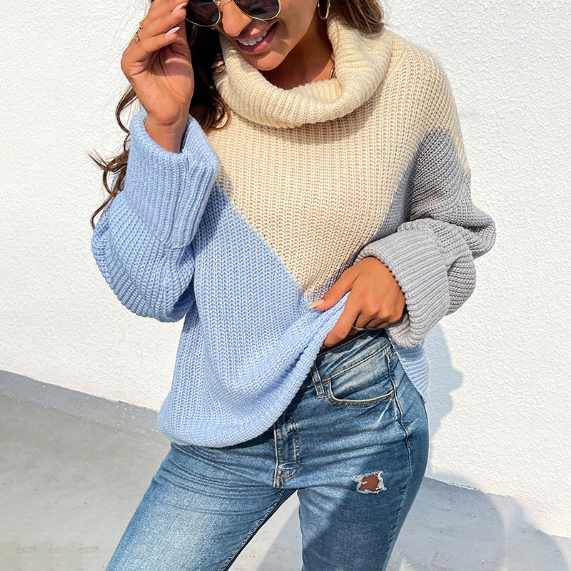 Women Pullover Knit Sweater Women's Autumn and Winter Lapel Pullover Sweater