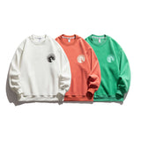 Man Fall Outfis Printed Sweater Loose Couple Casual All-Matching Tops Coat