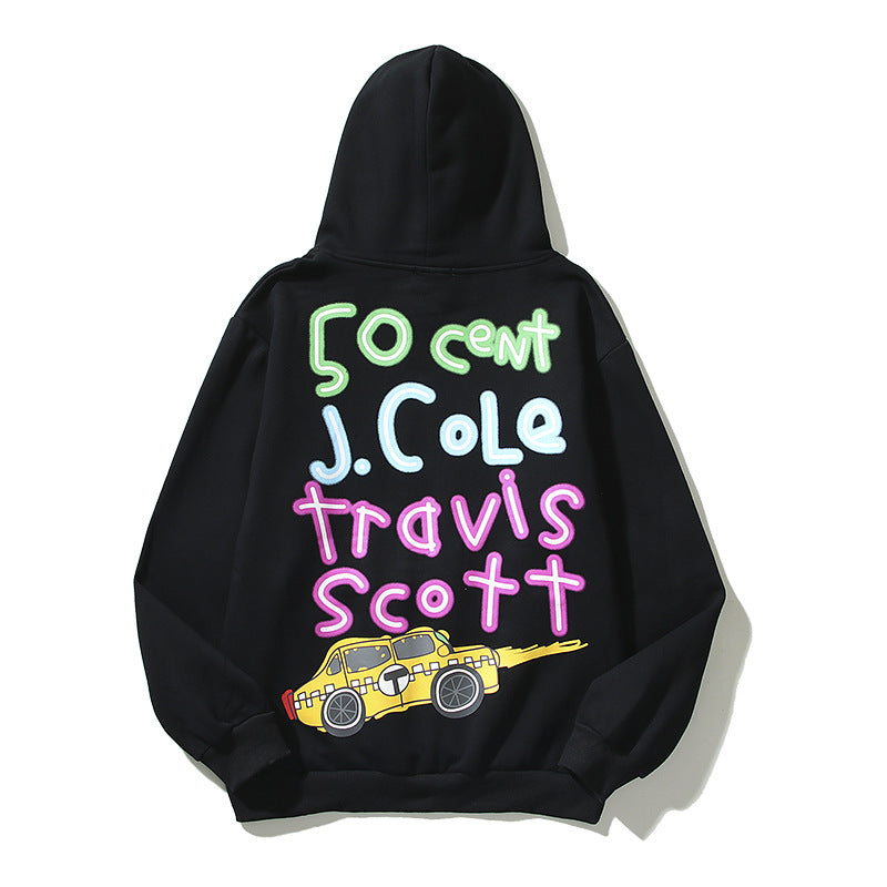 Kanye West Sunday Service Hoodie Autumn And Winter Color Hand Painted Graffiti Hooded Sweater Couple