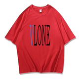 Vlone T Shirts Summer Men'S Printed Casual Short Sleeve