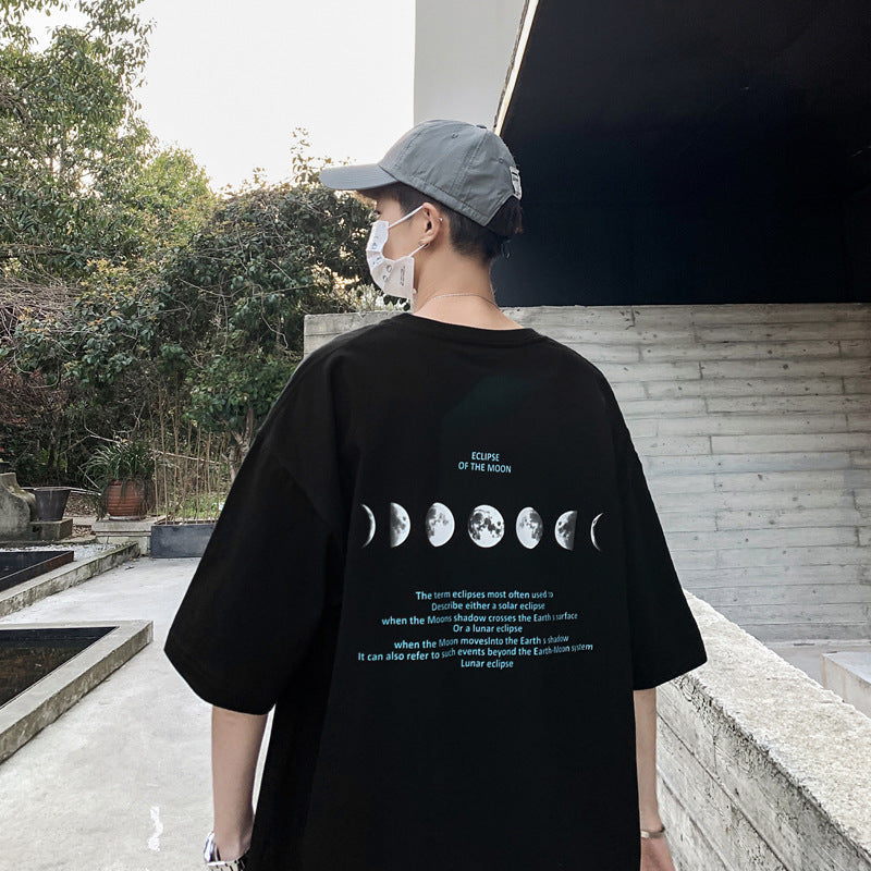 Men T-Shirts Loose Half-Length Sleeves Printing