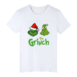 Men and Women Grinch Shirt Christmas Grinch Printed Loose Short Sleeve T-shirt