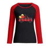 Valentine's Day T Shirts Couples Pullover round Neck Women's Long-Sleeved T-shirt